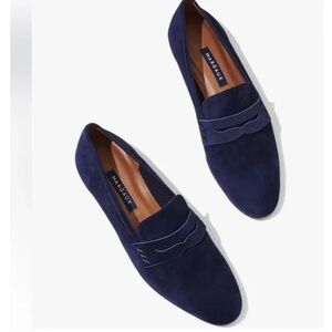 Margaux Penny Suede Navy Deep Blue Loafers